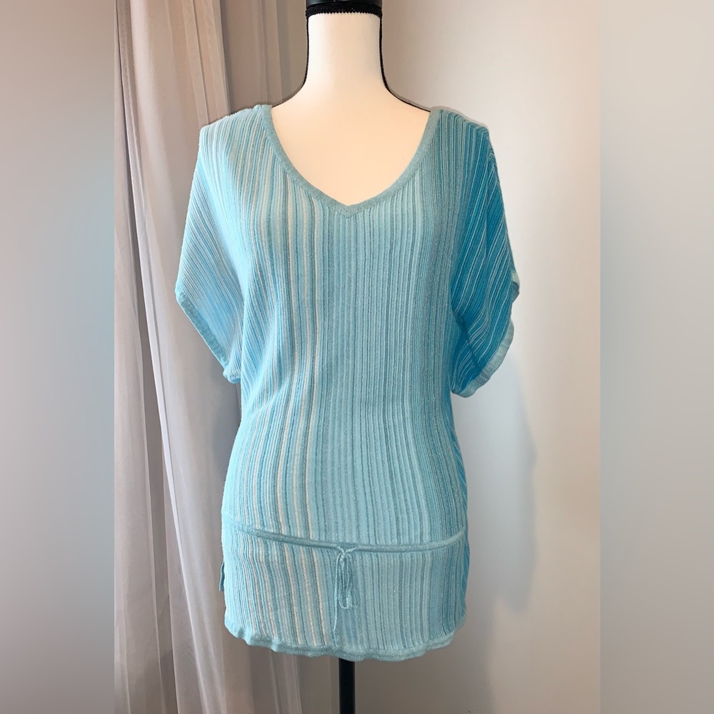 WHBM White House Black Market metallic knit top women’s shirt size medium 10 12 - Picture 13 of 15